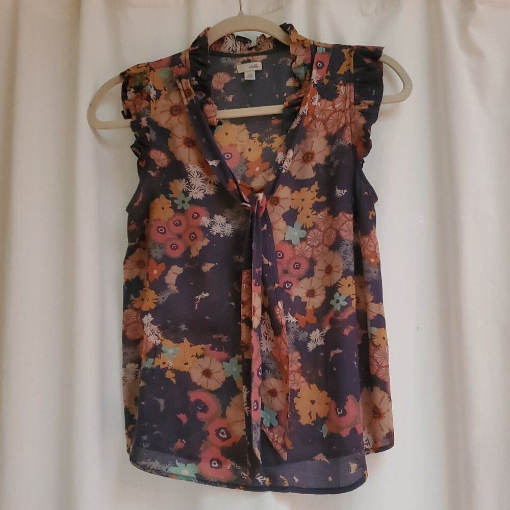 ANTHROPOLOGIE ODILLE FLUTTER SLEEVE TOP SIZE 0